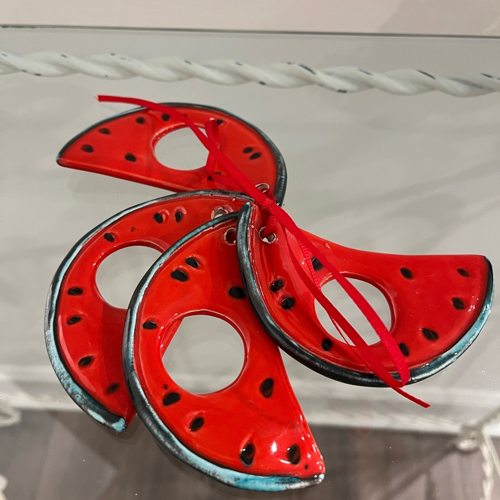 🍉 Fun Set of 4 Watermelon Slice Shaped Napkin Rings 🍉